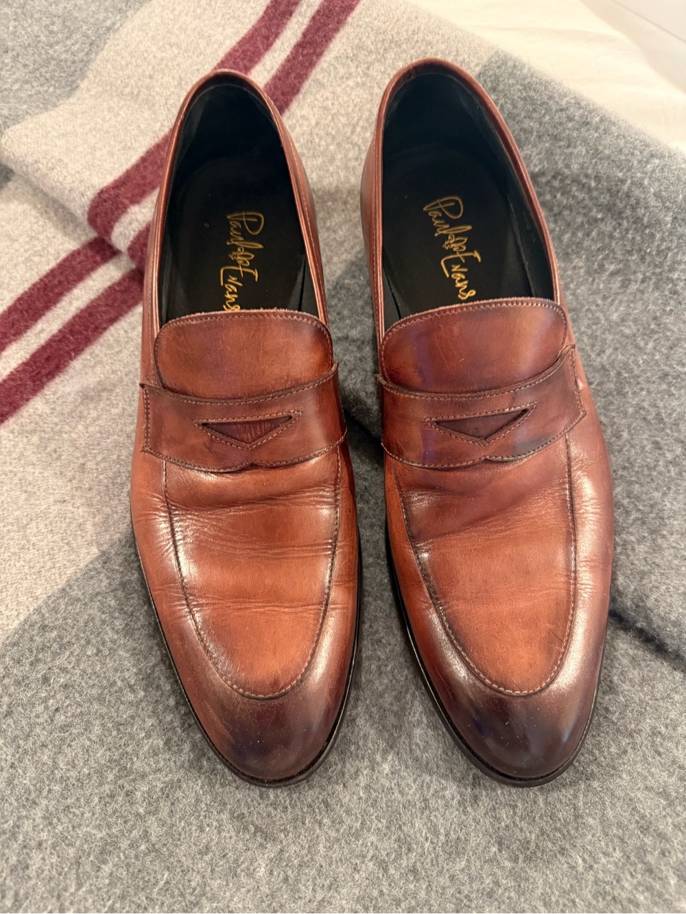 Paul Parkman Men’s Brown Leather Penny Loafers
